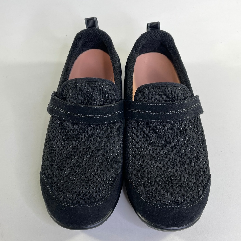 Orthofeet 821 Womens 8.5W Black Mesh Slip On Walking Shoes Orthopedic Sneaker